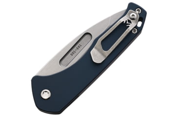 Image of Medford Auto Swift Button Lock Automatic Folding Knife, 3.25in, D2 Tool Steel, Tanto Blade, Tumbled Finish, Blue Anodized Aluminum Handle, MD206SPD44AU