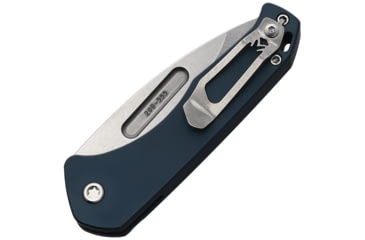 Image of Medford Auto Swift Button Lock Automatic Folding Knife, 3.25in, D2 Tool Steel, Drop Point Blade, Tumbled Finish, Blue Anodized Aluminum Handle, MD206STD44AU