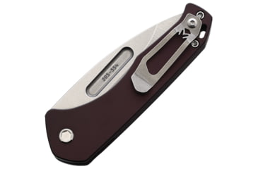 Image of Medford Auto Swift Button Lock Automatic Folding Knife, 3.25in, D2 Tool Steel, Drop Point Blade, Tumbled Finish, Burgundy Anodized Aluminum Handle, MD206STD41AR