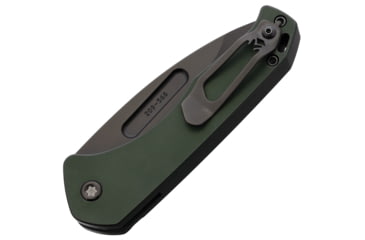 Image of Medford Auto Swift Button Lock Automatic Folding Knife, 3.25in, D2 Tool Steel, Drop Point Blade, Black PVD, Green Anodized Aluminum Handle, MD206SPD40AG