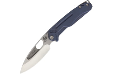 Image of Medford Infraction Framelock Folding Knife, 3.5 tumbled finish S35VN stainless drop point bla, Blue anodized titanium handle, MK031STQ-37A2