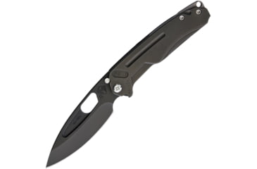 Image of Medford Infraction Framelock Folding Knife, 3.5in Black Pvd Coated S35Vn SS Blade, Black Pvd Coated Titanium Handle, Thumb Pull, Pocket Clip, Waterproof Storage Case, MK031SP-30PV