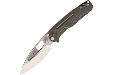 Image of Medford Infraction Framelock Folding Knife, 3.63in Tumbled Finish S35Vn SS Blade, Bronze Pvd Coated Titanium Handle With Tumbled Titanium Back Handle, Thumb Pull, Watertight Case, MK031ST-30TM