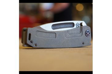 Image of Medford Marauder-H Folding Knife, 3.75in Tanto, S35VN Steel, Tumbled Finish, Tumbled Handle and Spring w/ Tumbled Titanium Locking Side, MK045STT-01TM-SSCS-BN