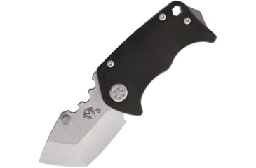 Image of Medford Panzer Framelock Folding Knife, 2.5in Tumbled Finish S35Vn SS Tanto Blade, Black Pvd Coated Titanium Handle, Thumb Stud, Glass Breaker, Pocket Clip, Watertight Case, MK010STT-30PV-SSCS-BN