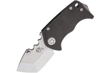 Image of Medford Panzer Framelock Folding Knife, 2.5in Tumbled Finish S35Vn SS Tanto Blade, Tumbled Finish Titanium Handle, Thumb Stud, Glass Breaker, Pocket Clip, Watertight Case, MK010STT-31PT-SSCS-BN