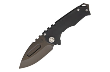 Image of Medford Praetorian G S35VN Folding Knife, 3.25in Black Pvd Coated S35Vn SS Drop Point, Black G10 Handle With Black Titanium Back Handle, Glass Breaker, Water Tight Case, MK028SPD-08PV
