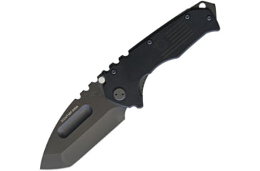 Image of Medford Praetorian Scout Folding Knife, 4in Black Pvd Coated D2 Tool Steel Tanto Blade, Black G10 Handle, Thumb Stud, Pocket Clip, Black Padded Nylon Zippered Pouch With Logo, MKM30DPT-0808-SPCP-PB