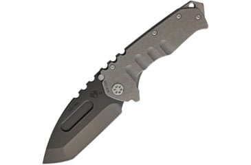Image of Medford Praetorian T Framelock Folding Knife, 3.75in Black Pvd Coated S35Vn SS Tanto Blade, Tumbled Finish Titanium Handle, Glass Breaker, Thumb Stud, Pocket Clip, Water Tight Case, MK012SPT-01TM