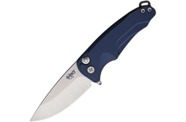 Image of Medford Smooth Criminal Button Lock Folding Knife, Blue, Blue aluminum handle, MK039STQ-44A4