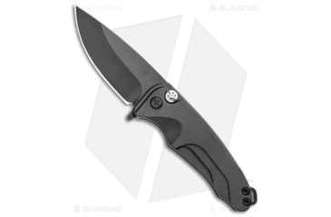 Image of Medford Smooth Criminal Plunge Folding Knife, 3.00in, CPM S35VN Stainless Steel, Drop Point Blade, Aluminum Black Handle, Black/Black, 7.00in, BHQ-107622