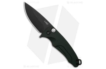 Image of Medford Smooth Criminal Plunge Folding Knife, 3.00in, CPM S35VN Stainless Steel, Drop Point Blade, Aluminum OD Green Handle, Black/OD Green, 7.00in, BHQ-107623