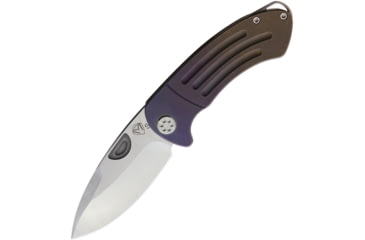 Image of Medford Theseus Framelock Fade Folding Knife, 3.63in Satin S35Vn SS Drop Point, Anodized Titanium Handle, Pocket Clip, Water Tight Storage Case, Fade Handle, MK040SST-02AN