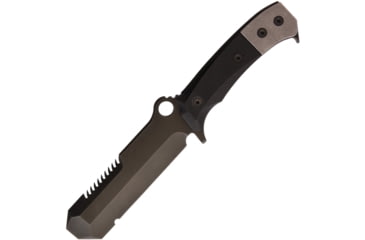 Image of Medford USMC EOD-1 Knife, 5.5 black PVD coated sawback 3V steel blunt tip b, Black G10 and titanium handle, MK0743PQ-08KB