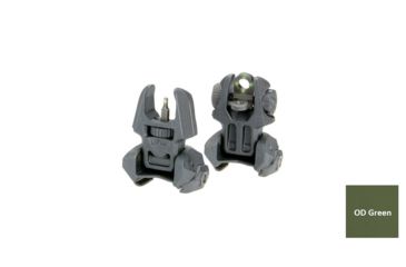 Image of Meprolight Flip-Up Front and Rear Tritium Sight Set, 4 Rear Dots, OD Green, 403800