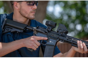 Image of Meprolight MMX3 3x18mm Micro Magnifier w/ Quick Flip, QD Picatinny, Black, 2.8x1.4x1.74 inch, 8016000100