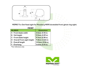 Image of Meprolight Tru-Dot Shotgun Night Sight for Mossberg M500, M590 - Green Front 38501, 1385013101
