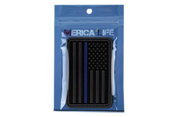 Image of Merica Life 3D US Flag Forward - Thin Blue Line Patch, Gray, 3 x 2, 3D-USFLAG-GREY-TBL