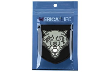 Image of Merica Life 3D Wolf PVC Patch, Gray, 3.3 x 2.75, WOLF-GR