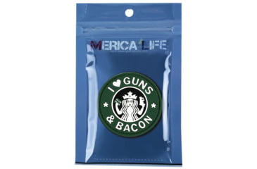 Image of Merica Life I Love Guns and Bacon PVC Patch, OD Green, 2.4, IBG-GRN