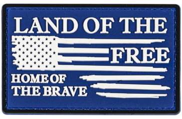Image of Merica Life Land of the Free, Home of the Brave Patch, 3 x 2, LOF-HOB-BLUE