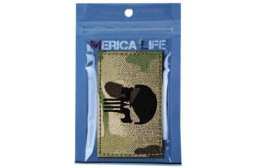 Image of Merica Life Reflective Fabric Skull Patch, Multi-Cam, 3 x 2in, REF-MC-SKULL