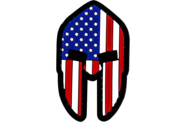 Image of Merica Life Spartan Helmet US Flag PVC Patch, Red/White/Blue, 1.65 x 2.75, US-SPARTAN