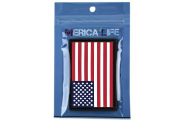 Image of Merica Life US Flag Forward PVC Patch, Black Outline, 3 x 2, USFLAG-FORW-BOUT