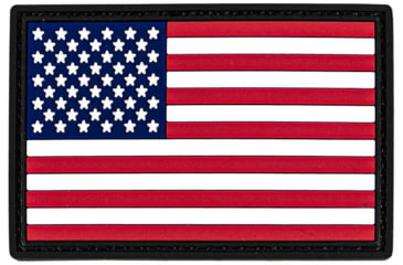 Image of Merica Life US Flag Forward PVC Patch, Black Outline, 3 x 2, USFLAG-FORW-BOUT