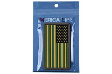 Image of Merica Life US Flag Forward PVC Patch, Green, 3 x 2, USFLAG-FORW-GRN