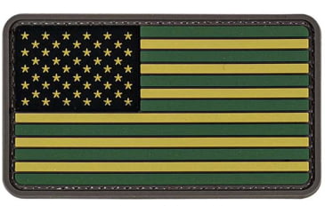 Image of Merica Life US Flag Forward PVC Patch, Green, 3 x 2, USFLAG-FORW-GRN