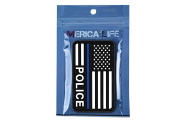 Image of Merica Life US Flag Forward Thin Blue Line - Police Patch, 3 x 2, USFLAG-FORWARD-POLICE
