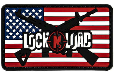 Image of Merica Life US Flag with Lock N Load Rifle PVC Patch, 3 x 2, USFLAG-LNL