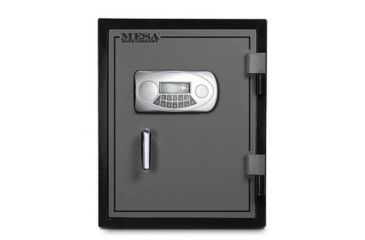 Image of Mesa Safes UL Classified Fire Safe,1.5 cu ft,13.625x13.125x12.25in,Electronic Lock,Two-Tone Black/Grey MF60E