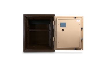 Image of Mesa Safes UL Classified Fire Safe,1.3 cu ft,12.875x12.375x12.875in,Electronic Lock,Interior Light included, Two-Tone Brown/Tan. MF53E