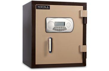 Image of Mesa Safes UL Classified Fire Safe,1.3 cu ft,12.875x12.375x12.875in,Electronic Lock,Interior Light included, Two-Tone Brown/Tan. MF53E