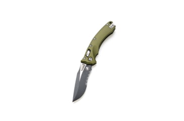 Image of Microtech Amphibian S/E Fluted Apocalyptic Partial Serrated 3.875in Folding Knife, Manual Folder, OD Green, 137RL-11APFLOD