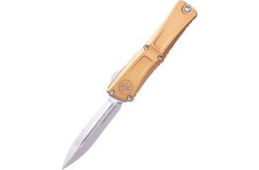 Image of Microtech Combat Troodon D/E Gen III Stonewash Standard 4in Folding Knife, Tan Stonewash, 1142-10TA
