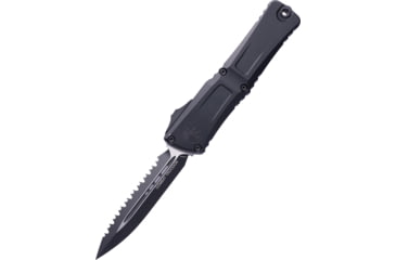 Image of Microtech Combat Troodon D/E Gen III Tactical Full Serrated 4in Folding Knife, Black, 1142-3T