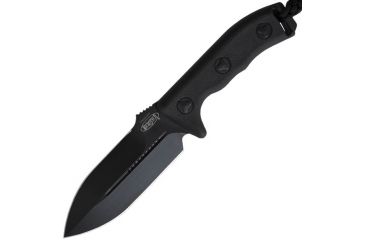 Image of Microtech Crosshair DE Fixed Blade Knife, Black Handle, Black Plain MT101-1BL