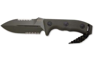 Image of Microtech Crosshair DE Fixed Blade Knife, Green Handle, Green Combo Edge Serrated MT101-2GR
