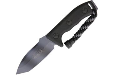 Image of Microtech Currahee T/E Fixed Blade Knife, 4.5in, Standard Edge, Tanto, Black, Synthetic Handle MCT1031UC