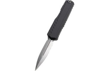 Image of Microtech Cypher II D/E Stonewash Standard 3.55in Folding Knife, Black Stonewash, 1242-10