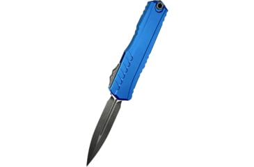 Image of Microtech Cypher II D/E Stonewash Standard 3.55in Folding Knife, Blue Apocalyptic, 1242-10APBL