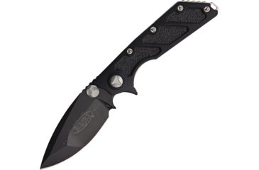 Image of Microtech DOC Death on Contact Black Folding Knife,3.375in,Standard Edge,Spear Point,Black,Aluminum Handle MCT1531