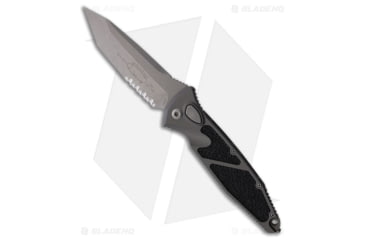 Image of Microtech Socom Elite Automatic Folding Knife, 4.00in, Bohler M390 Stainless Steel, Tanto Blade, Aluminum, Gray Handle, Gray/Dark Gray, 9.00 inch, BHQ-220954