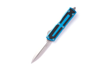 Image of Microtech Scarab II Gen III D/E Stonewash Standard 3.95in Automatic Folding Knife, Double-Action OTF, Blue, 1280-10BL