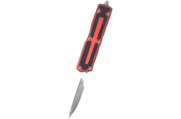 Image of Microtech Scarab II Gen III D/E Stonewash Standard 3.95in Folding Knife, Red, 1280-10RD
