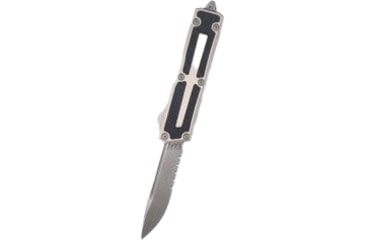 Image of Microtech Scarab II Gen III S/E Apocalyptic Partial Serrated 3.95in Folding Knife, Natural Clear, 1278-11APNC