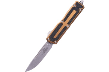 Image of Microtech Scarab II Gen III S/E Stonewash Standard 3.95in Folding Knife, Tan, 1278-10TA